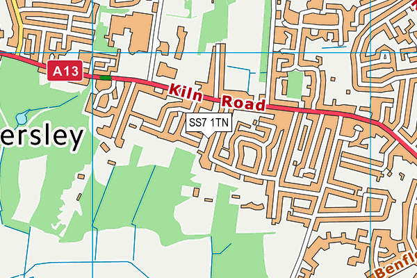 SS7 1TN map - OS VectorMap District (Ordnance Survey)
