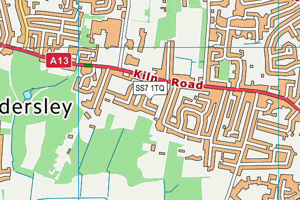 SS7 1TQ map - OS VectorMap District (Ordnance Survey) SS7 1TQ map - OS VectorMap District (Ordnance Survey)