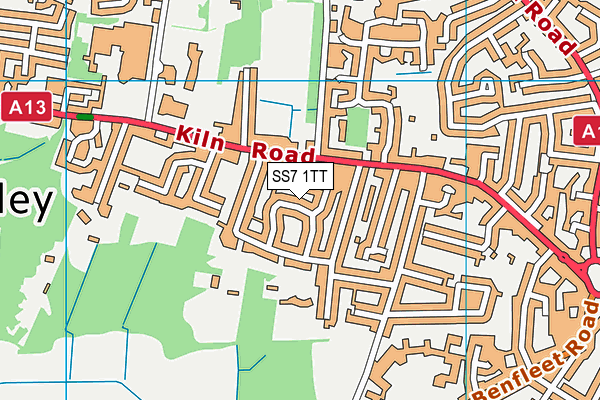 SS7 1TT map - OS VectorMap District (Ordnance Survey) SS7 1TT map - OS VectorMap District (Ordnance Survey)