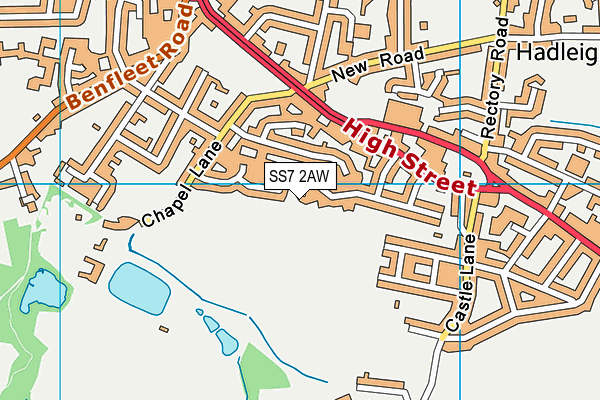 SS7 2AW map - OS VectorMap District (Ordnance Survey) SS7 2AW map - OS VectorMap District (Ordnance Survey)