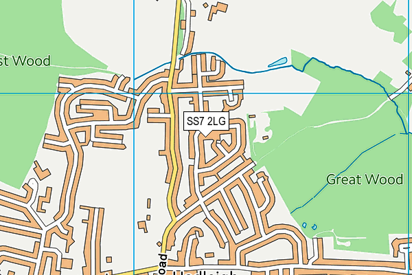 SS7 2LG map - OS VectorMap District (Ordnance Survey) SS7 2LG map - OS VectorMap District (Ordnance Survey)