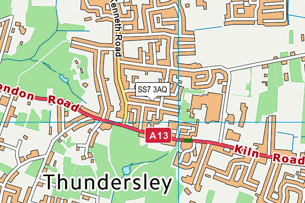 SS7 3AQ map - OS VectorMap District (Ordnance Survey) SS7 3AQ map - OS VectorMap District (Ordnance Survey)
