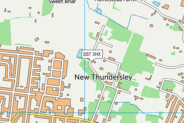 SS7 3HX map - OS VectorMap District (Ordnance Survey) SS7 3HX map - OS VectorMap District (Ordnance Survey)