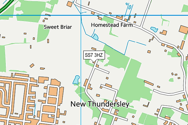 SS7 3HZ map - OS VectorMap District (Ordnance Survey) SS7 3HZ map - OS VectorMap District (Ordnance Survey)