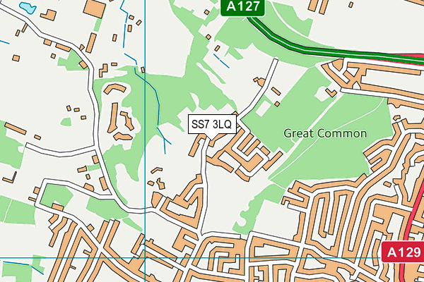 SS7 3LQ map - OS VectorMap District (Ordnance Survey) SS7 3LQ map - OS VectorMap District (Ordnance Survey)