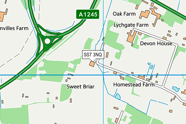 SS7 3NQ map - OS VectorMap District (Ordnance Survey) SS7 3NQ map - OS VectorMap District (Ordnance Survey)