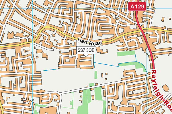 SS7 3QE map - OS VectorMap District (Ordnance Survey) SS7 3QE map - OS VectorMap District (Ordnance Survey)