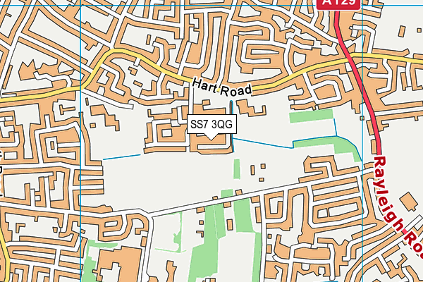 SS7 3QG map - OS VectorMap District (Ordnance Survey) SS7 3QG map - OS VectorMap District (Ordnance Survey)