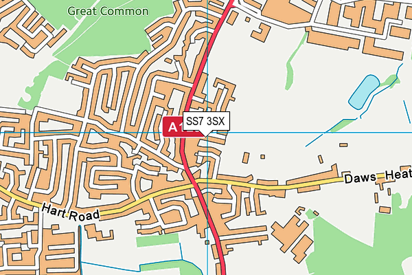 SS7 3SX map - OS VectorMap District (Ordnance Survey) SS7 3SX map - OS VectorMap District (Ordnance Survey)