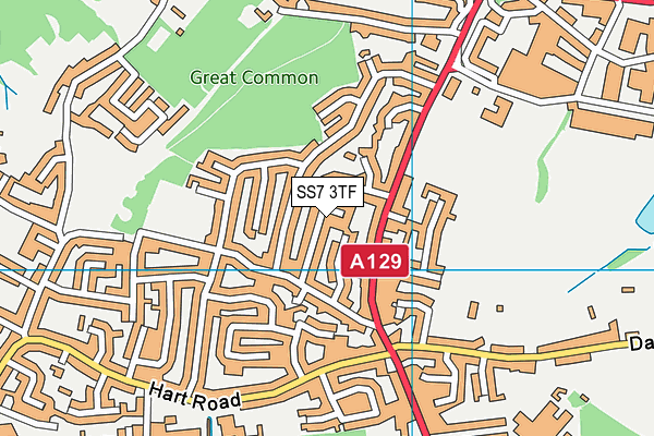SS7 3TF map - OS VectorMap District (Ordnance Survey) SS7 3TF map - OS VectorMap District (Ordnance Survey)