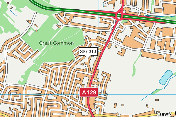 SS7 3TJ map - OS VectorMap District (Ordnance Survey) SS7 3TJ map - OS VectorMap District (Ordnance Survey)