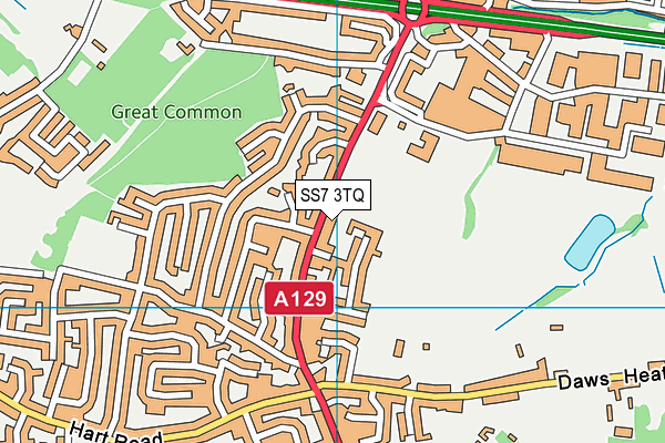 SS7 3TQ map - OS VectorMap District (Ordnance Survey) SS7 3TQ map - OS VectorMap District (Ordnance Survey)