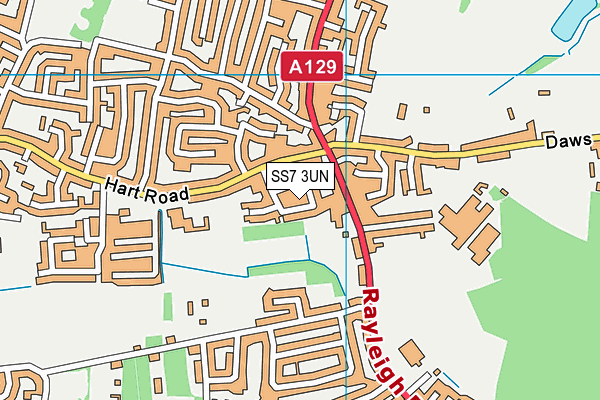SS7 3UN map - OS VectorMap District (Ordnance Survey) SS7 3UN map - OS VectorMap District (Ordnance Survey)