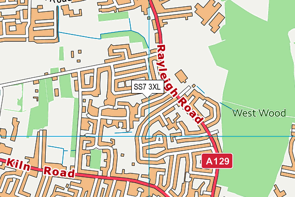 SS7 3XL map - OS VectorMap District (Ordnance Survey)