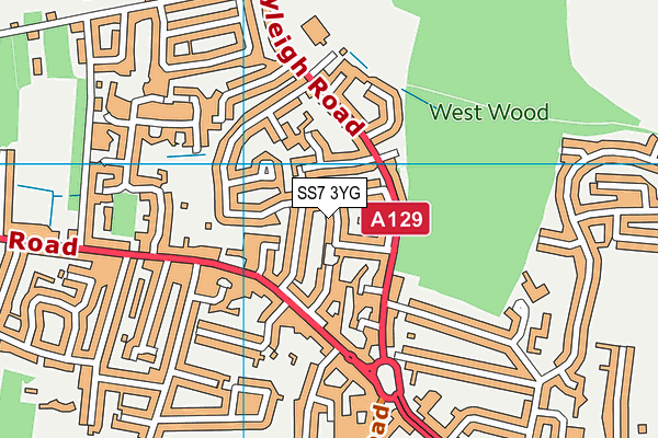 SS7 3YG map - OS VectorMap District (Ordnance Survey) SS7 3YG map - OS VectorMap District (Ordnance Survey)