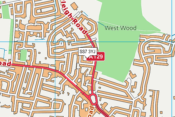 SS7 3YJ map - OS VectorMap District (Ordnance Survey) SS7 3YJ map - OS VectorMap District (Ordnance Survey)