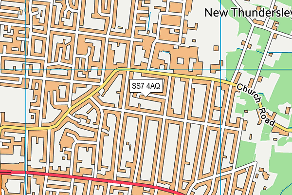 SS7 4AQ map - OS VectorMap District (Ordnance Survey) SS7 4AQ map - OS VectorMap District (Ordnance Survey)