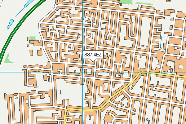 SS7 4EZ map - OS VectorMap District (Ordnance Survey) SS7 4EZ map - OS VectorMap District (Ordnance Survey)