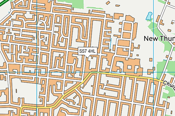 SS7 4HL map - OS VectorMap District (Ordnance Survey) SS7 4HL map - OS VectorMap District (Ordnance Survey)