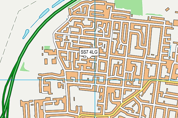 SS7 4LG map - OS VectorMap District (Ordnance Survey) SS7 4LG map - OS VectorMap District (Ordnance Survey)