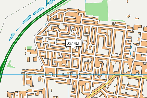 SS7 4LH map - OS VectorMap District (Ordnance Survey) SS7 4LH map - OS VectorMap District (Ordnance Survey)