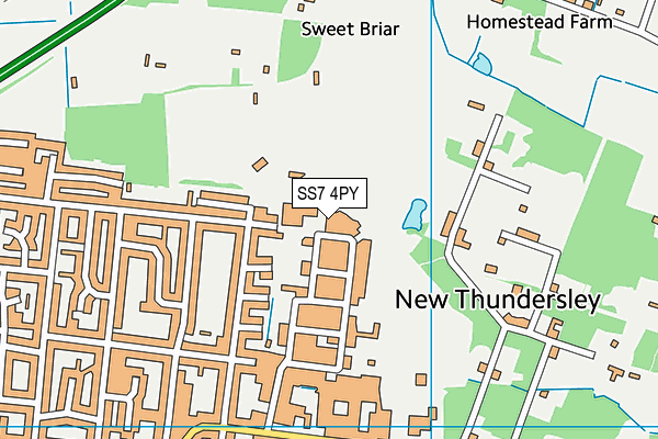 SS7 4PY map - OS VectorMap District (Ordnance Survey) SS7 4PY map - OS VectorMap District (Ordnance Survey)