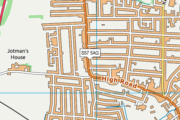 SS7 5AQ map - OS VectorMap District (Ordnance Survey) SS7 5AQ map - OS VectorMap District (Ordnance Survey)