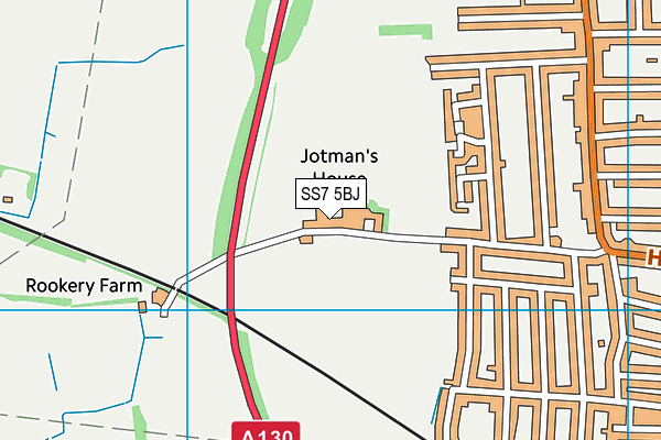 SS7 5BJ map - OS VectorMap District (Ordnance Survey) SS7 5BJ map - OS VectorMap District (Ordnance Survey)