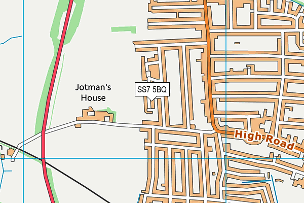 SS7 5BQ map - OS VectorMap District (Ordnance Survey) SS7 5BQ map - OS VectorMap District (Ordnance Survey)