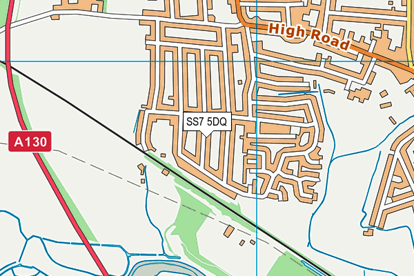 SS7 5DQ map - OS VectorMap District (Ordnance Survey) SS7 5DQ map - OS VectorMap District (Ordnance Survey)