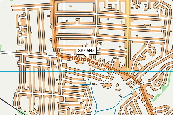 SS7 5HX map - OS VectorMap District (Ordnance Survey) SS7 5HX map - OS VectorMap District (Ordnance Survey)