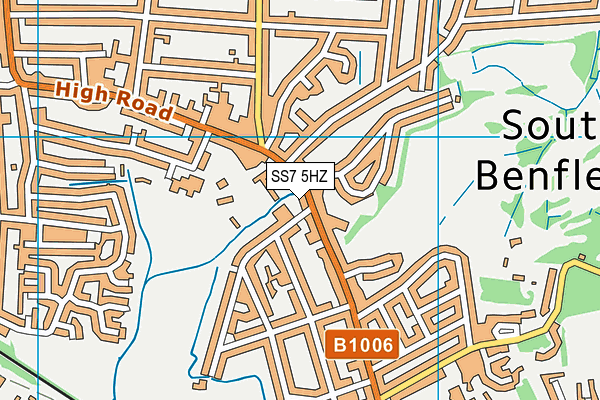 SS7 5HZ map - OS VectorMap District (Ordnance Survey) SS7 5HZ map - OS VectorMap District (Ordnance Survey)