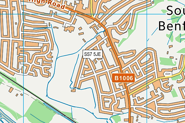 SS7 5JE map - OS VectorMap District (Ordnance Survey) SS7 5JE map - OS VectorMap District (Ordnance Survey)