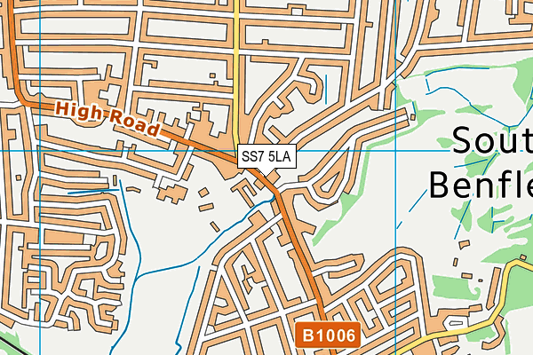 SS7 5LA map - OS VectorMap District (Ordnance Survey) SS7 5LA map - OS VectorMap District (Ordnance Survey)