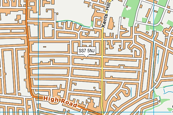 SS7 5NJ map - OS VectorMap District (Ordnance Survey) SS7 5NJ map - OS VectorMap District (Ordnance Survey)