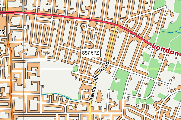 SS7 5PZ map - OS VectorMap District (Ordnance Survey) SS7 5PZ map - OS VectorMap District (Ordnance Survey)