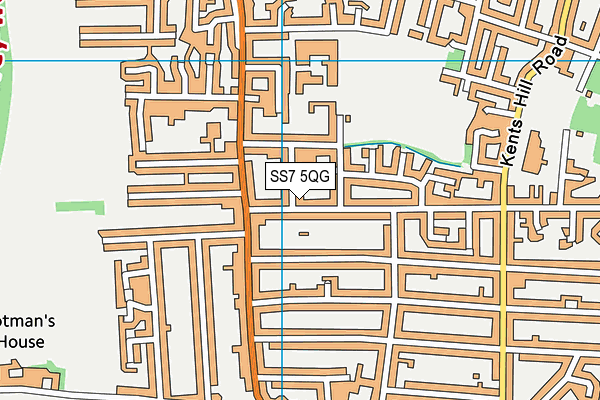 SS7 5QG map - OS VectorMap District (Ordnance Survey) SS7 5QG map - OS VectorMap District (Ordnance Survey)