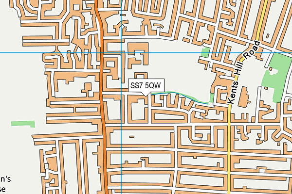 SS7 5QW map - OS VectorMap District (Ordnance Survey) SS7 5QW map - OS VectorMap District (Ordnance Survey)