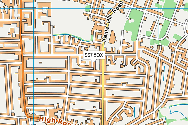 SS7 5QX map - OS VectorMap District (Ordnance Survey) SS7 5QX map - OS VectorMap District (Ordnance Survey)