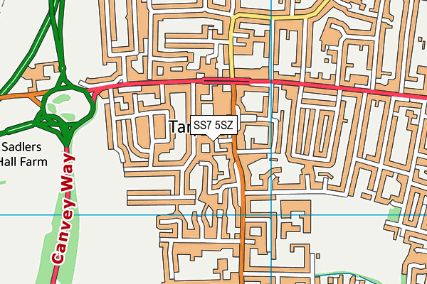 SS7 5SZ map - OS VectorMap District (Ordnance Survey) SS7 5SZ map - OS VectorMap District (Ordnance Survey)