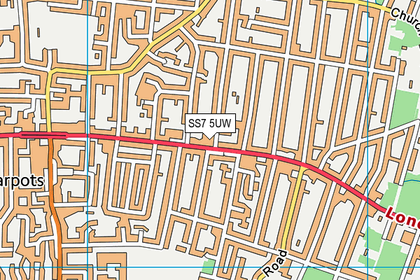 SS7 5UW map - OS VectorMap District (Ordnance Survey) SS7 5UW map - OS VectorMap District (Ordnance Survey)
