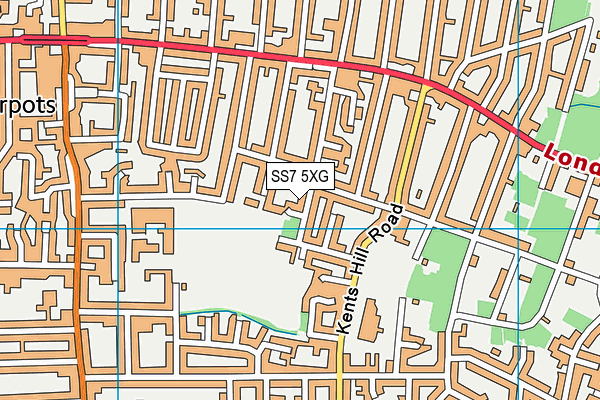 SS7 5XG map - OS VectorMap District (Ordnance Survey) SS7 5XG map - OS VectorMap District (Ordnance Survey)