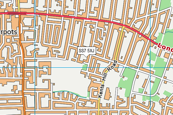 SS7 5XJ map - OS VectorMap District (Ordnance Survey) SS7 5XJ map - OS VectorMap District (Ordnance Survey)