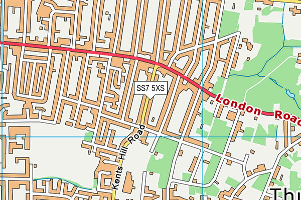 SS7 5XS map - OS VectorMap District (Ordnance Survey)