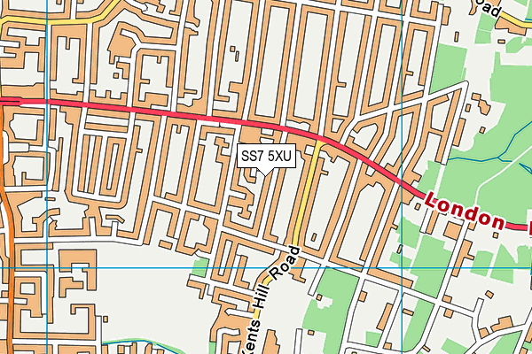 SS7 5XU map - OS VectorMap District (Ordnance Survey) SS7 5XU map - OS VectorMap District (Ordnance Survey)