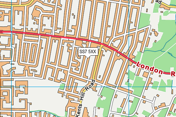 SS7 5XX map - OS VectorMap District (Ordnance Survey) SS7 5XX map - OS VectorMap District (Ordnance Survey)