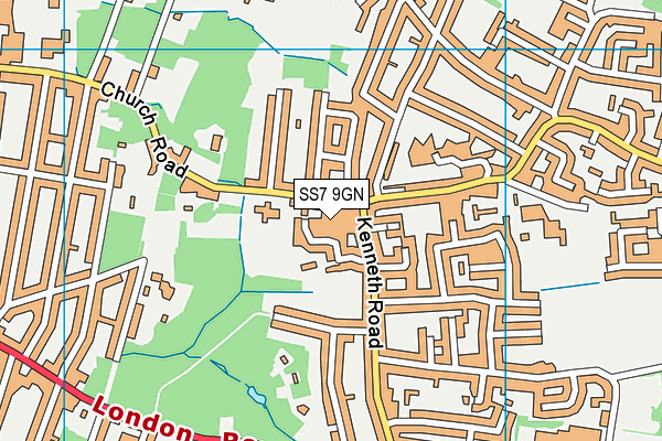 SS7 9GN map - OS VectorMap District (Ordnance Survey) SS7 9GN map - OS VectorMap District (Ordnance Survey)
