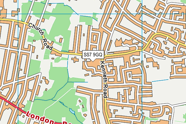 SS7 9GQ map - OS VectorMap District (Ordnance Survey) SS7 9GQ map - OS VectorMap District (Ordnance Survey)