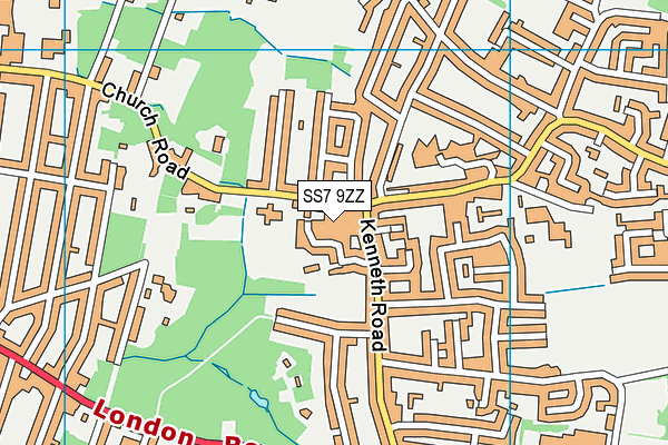 SS7 9ZZ map - OS VectorMap District (Ordnance Survey) SS7 9ZZ map - OS VectorMap District (Ordnance Survey)