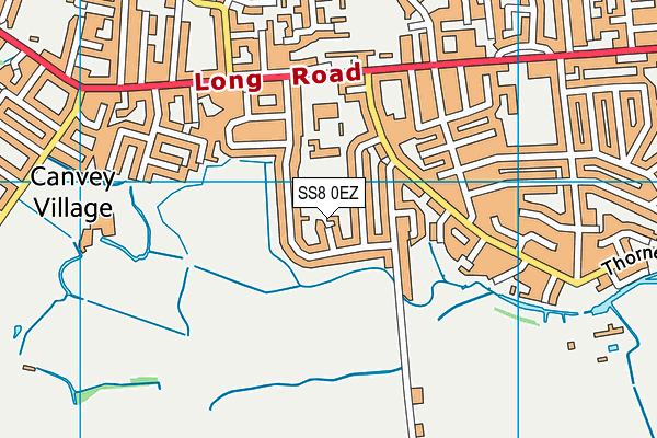 SS8 0EZ map - OS VectorMap District (Ordnance Survey) SS8 0EZ map - OS VectorMap District (Ordnance Survey)